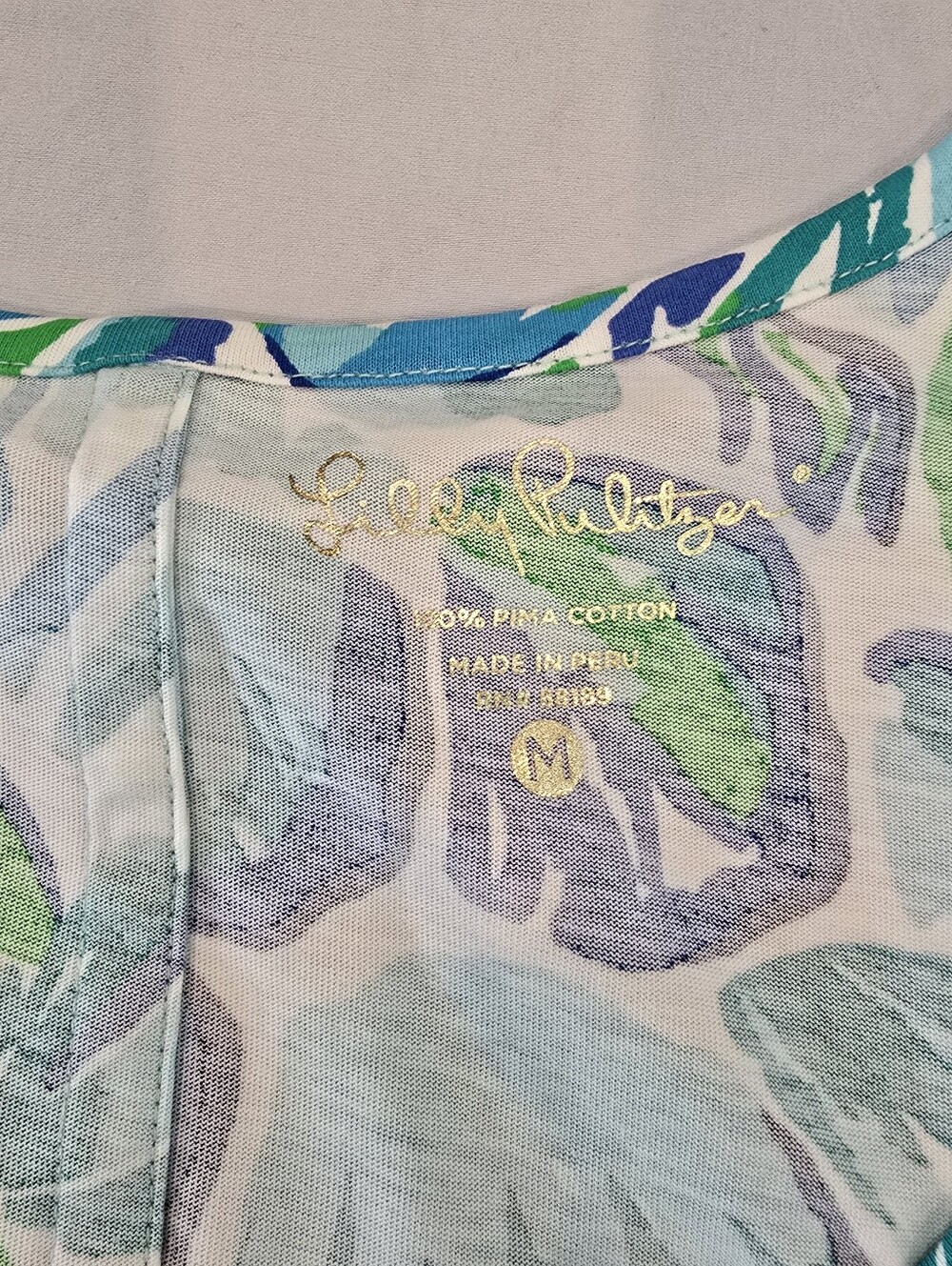 Lilly Pulitzer Women's Kenzie 3/4 Sleeve Cotton Dress Agate Green Lazy River Med - Picture 7 of 10